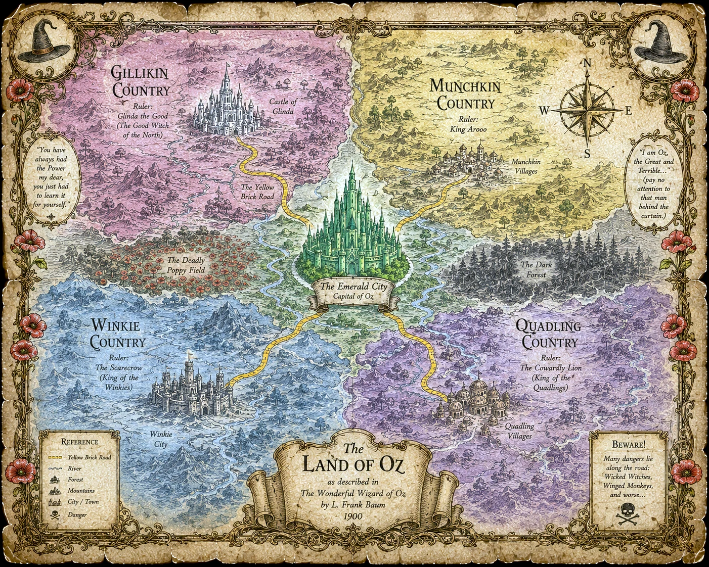 The Land of Oz - Atlas of the Imagined artwork by Cryolith