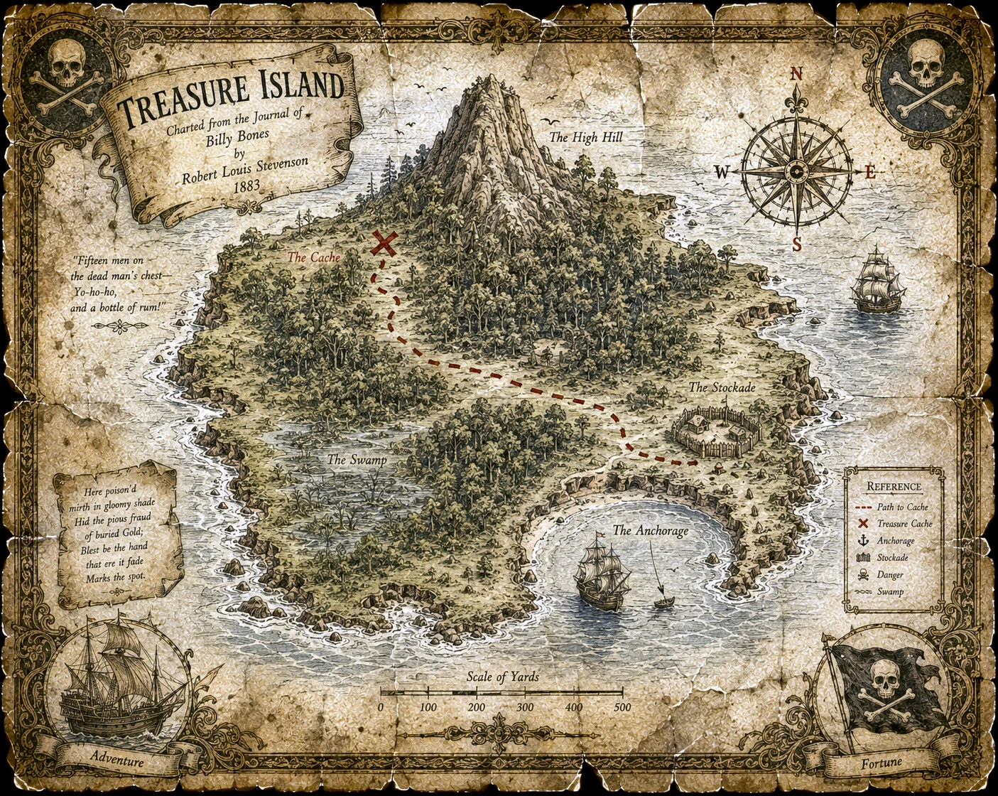 Treasure Island - Atlas of the Imagined artwork by Cryolith