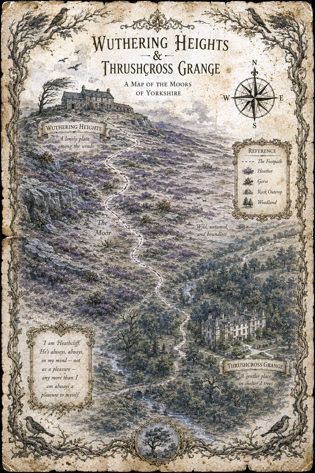 Wuthering Heights & Thrushcross Grange - Atlas of the Imagined artwork by Cryolith