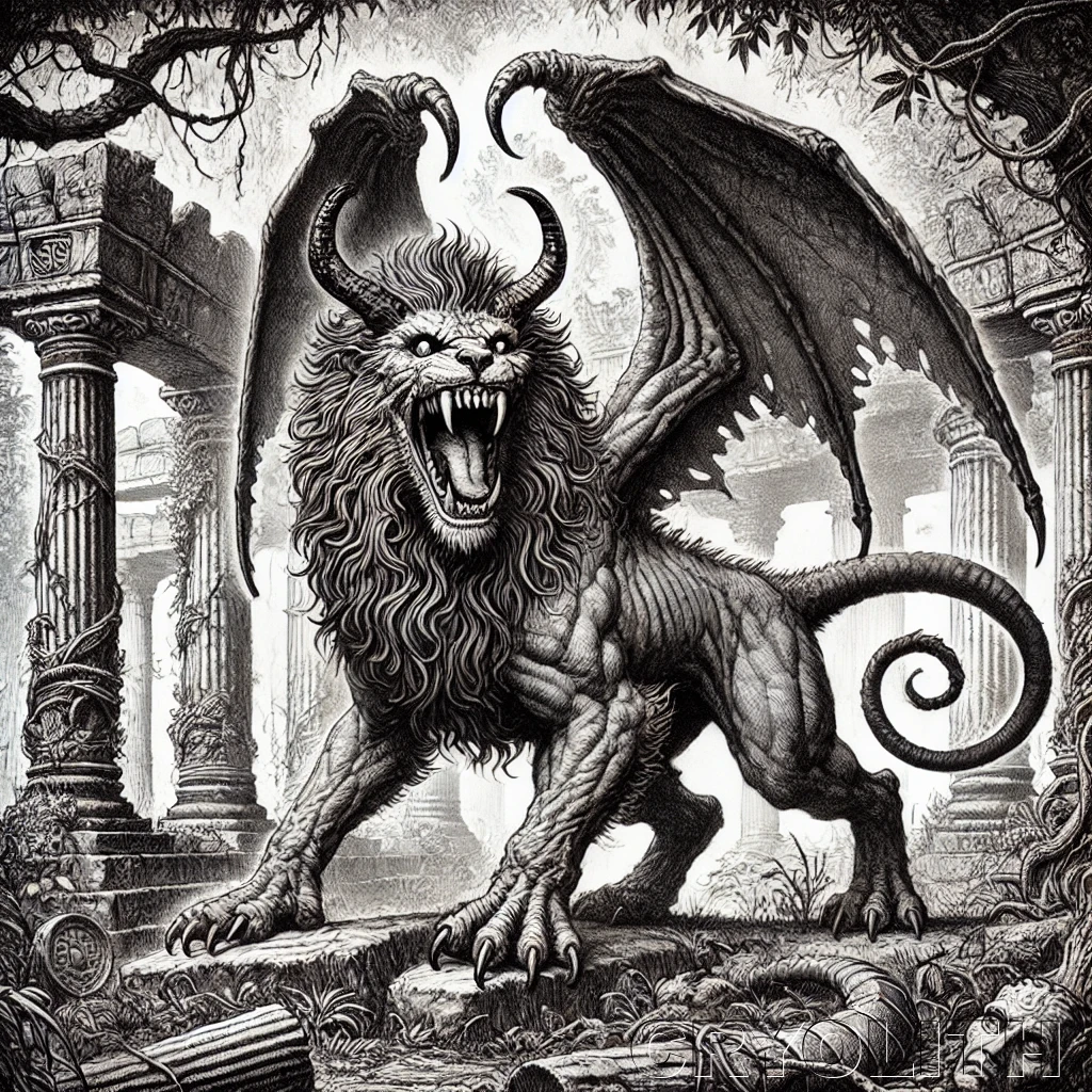 Manticore - Beasts Deconstructed artwork by Cryolith