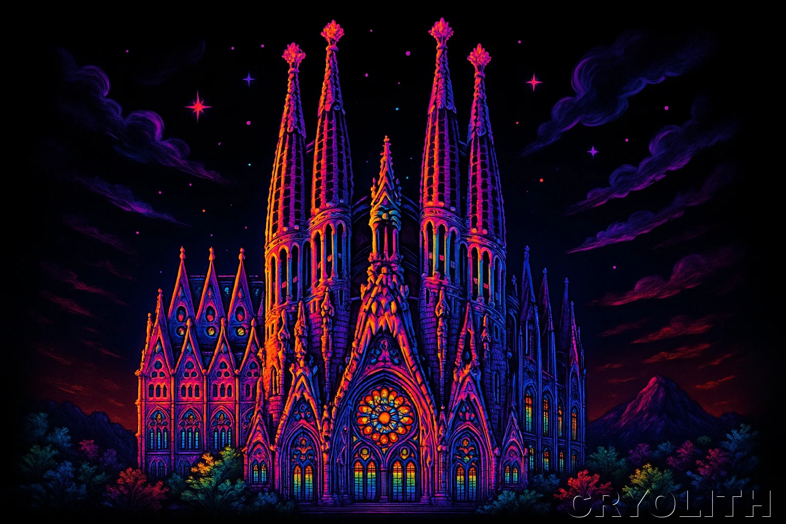 Gaudí's Cathedral of Light - Chromatic Journeys artwork by Cryolith