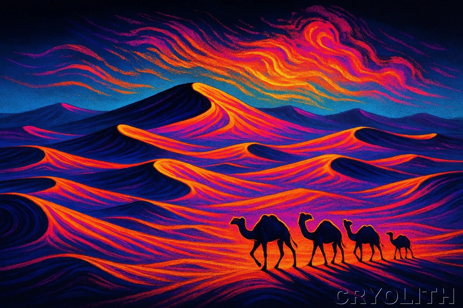 Caravan of the Crimson Sands - Chromatic Journeys artwork by Cryolith