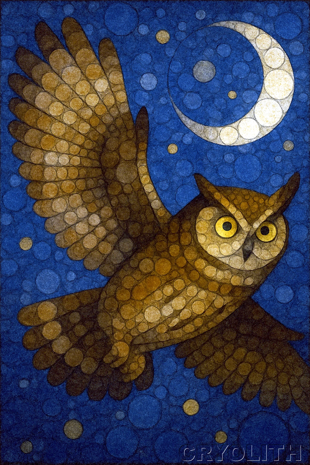 Owl in the Blue Hour - Circular Harmony artwork by Cryolith