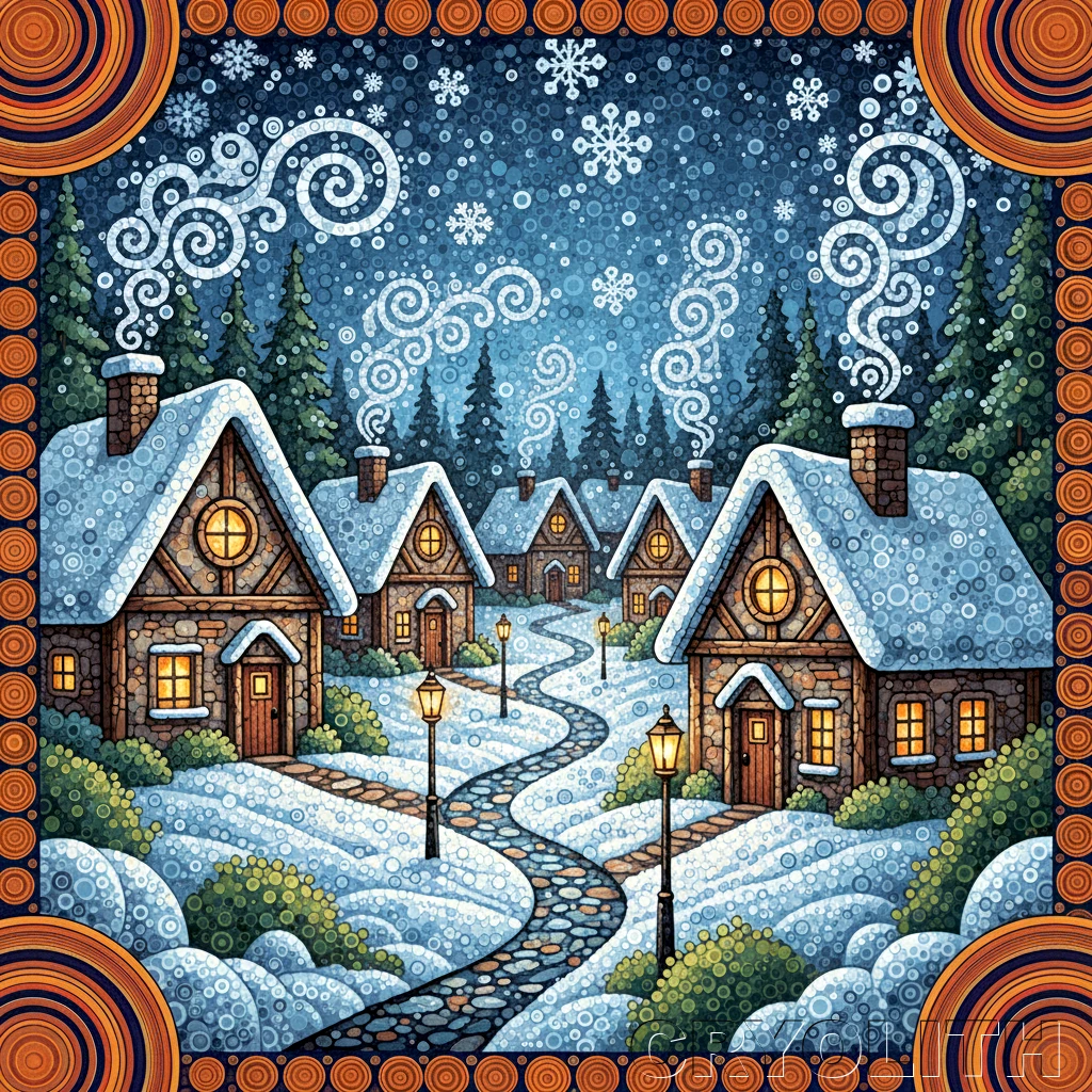 A Village for Winter - Circular Harmony artwork by Cryolith