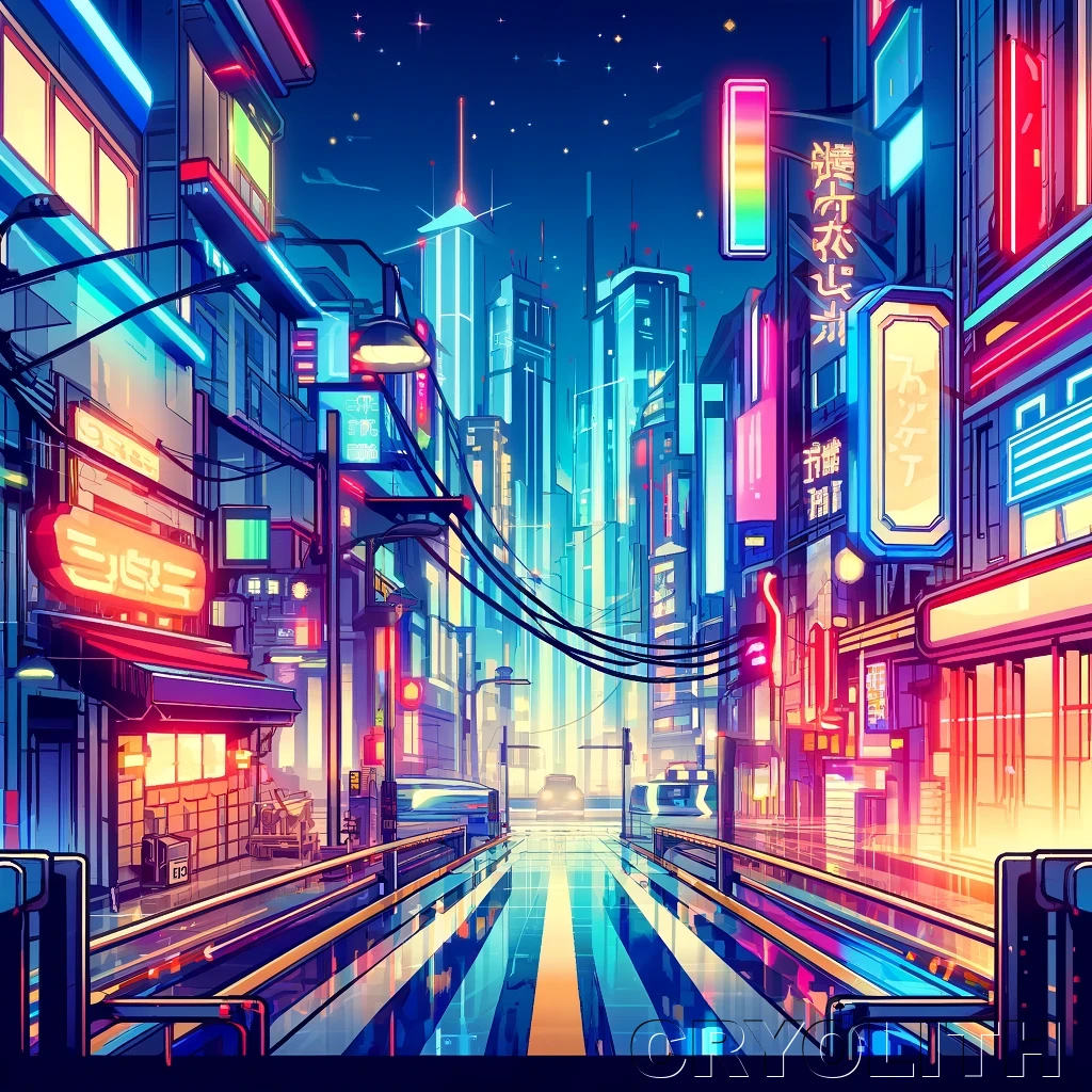 Neon Streets - CityScapes artwork by Cryolith