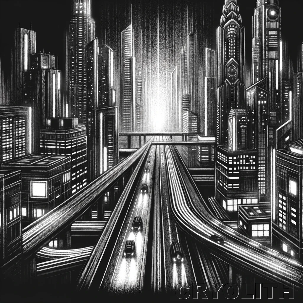 Monochrome Metropolis - CityScapes artwork by Cryolith
