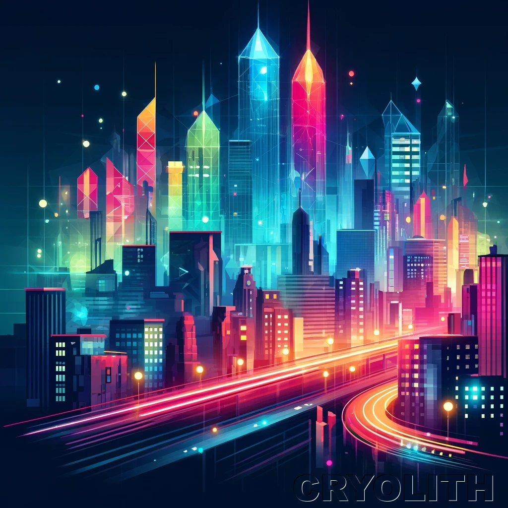 Neon Geometry - CityScapes artwork by Cryolith