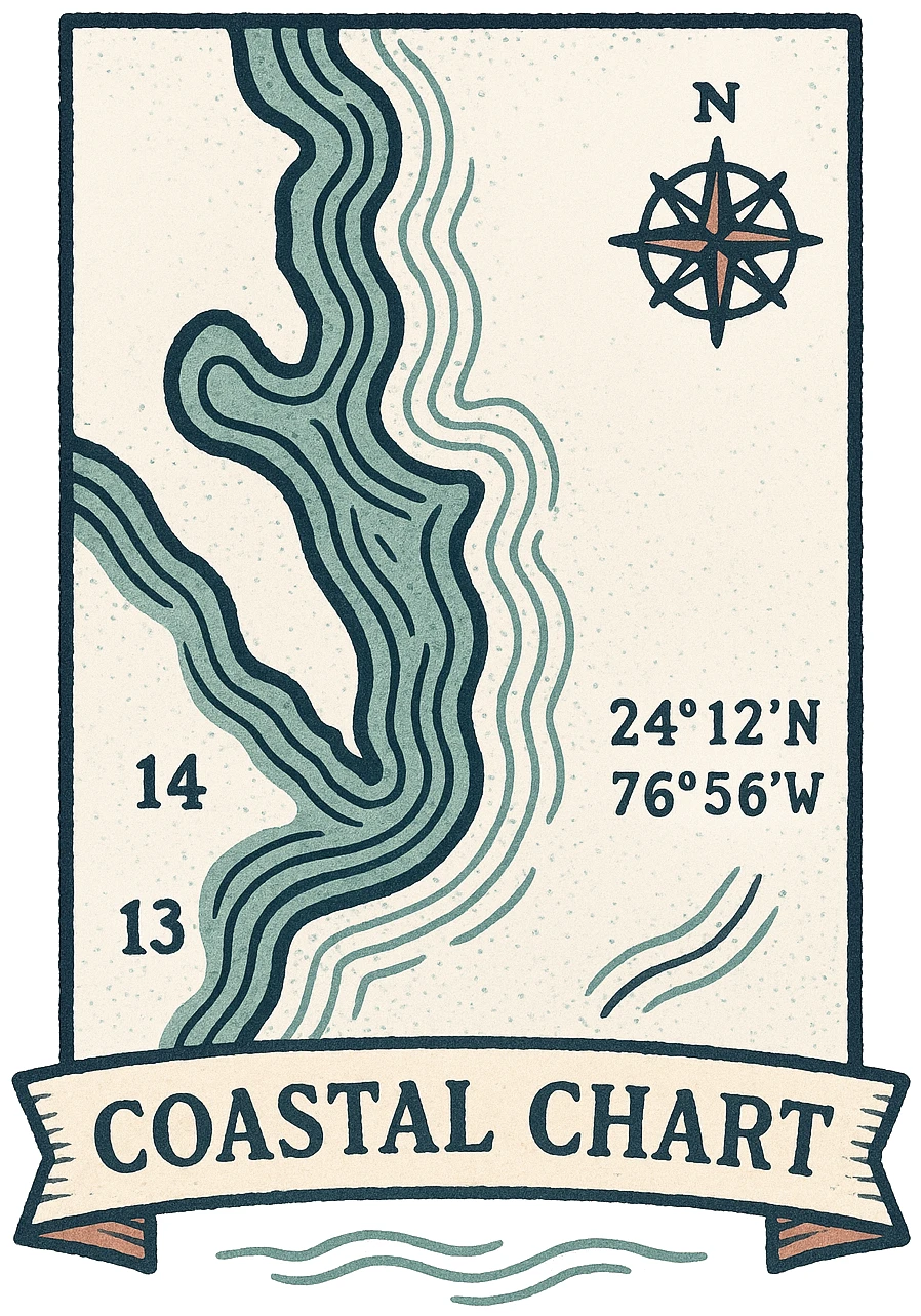 Coastal Chart Fragment - Coastal Folk artwork by Cryolith