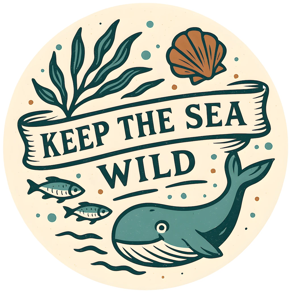 Keep the Sea Wild – Whale & Shell Edition - Coastal Folk artwork by Cryolith
