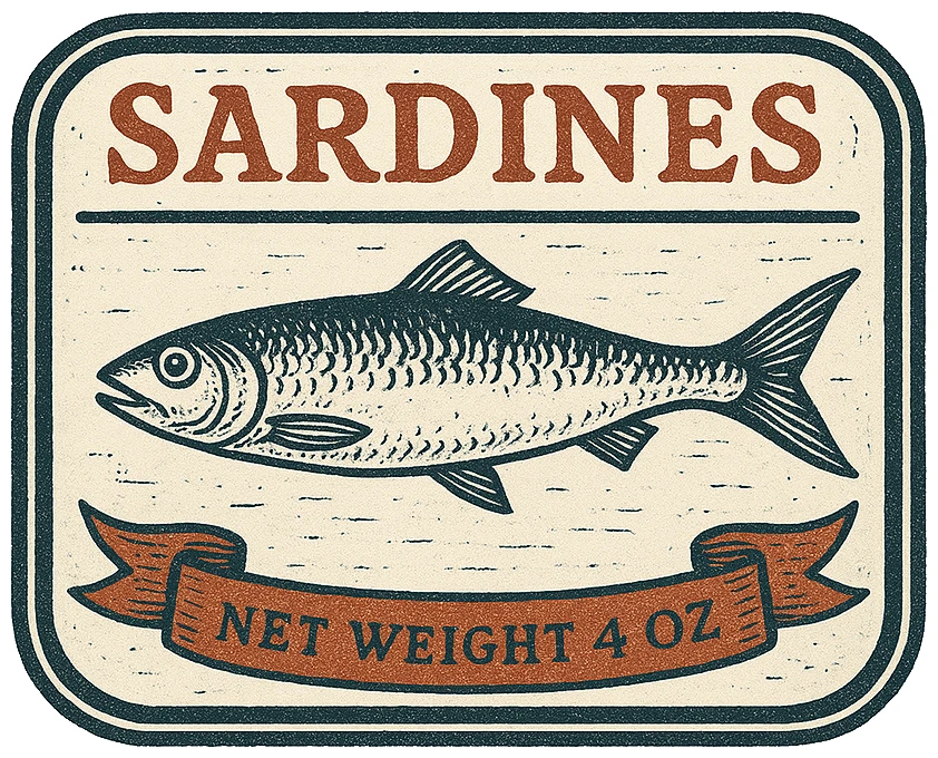 Vintage Sardine Tin - Coastal Folk artwork by Cryolith