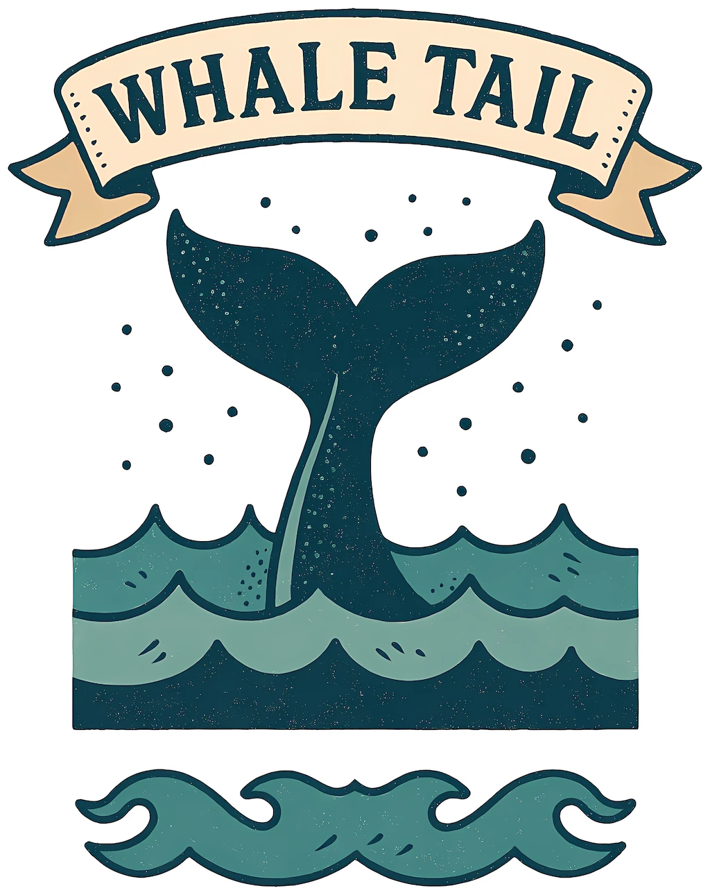 Whale Tail Surfacing - Coastal Folk artwork by Cryolith