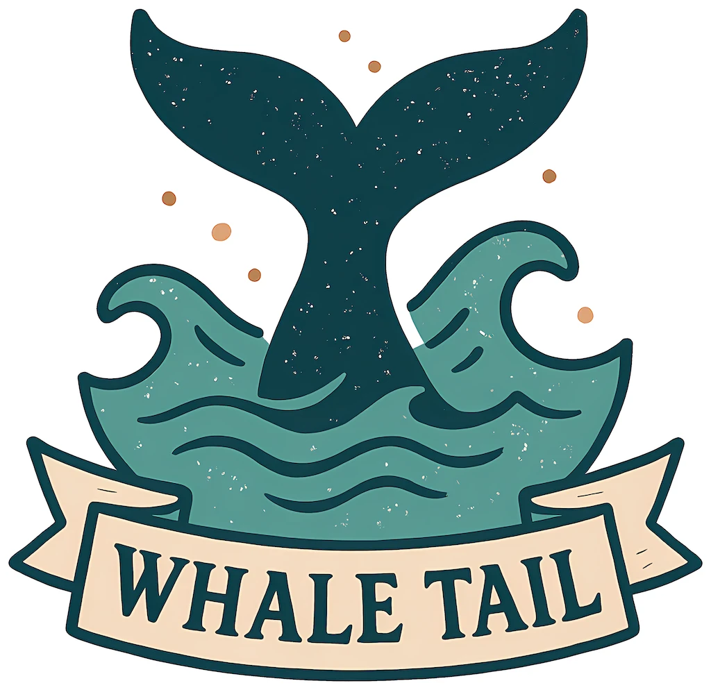 Whale Tail Vintage Nautical Design - Coastal Folk artwork by Cryolith