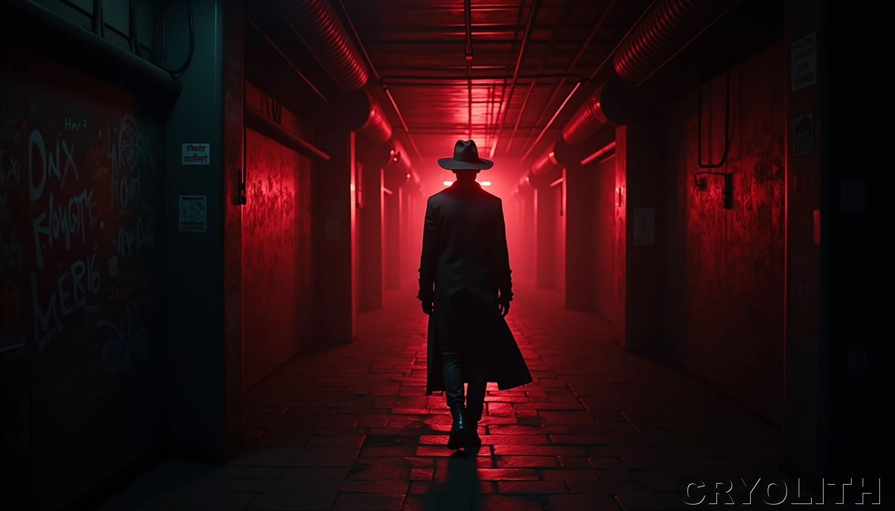 Into the Crimson Maze - Neon Shadows artwork by Cryolith