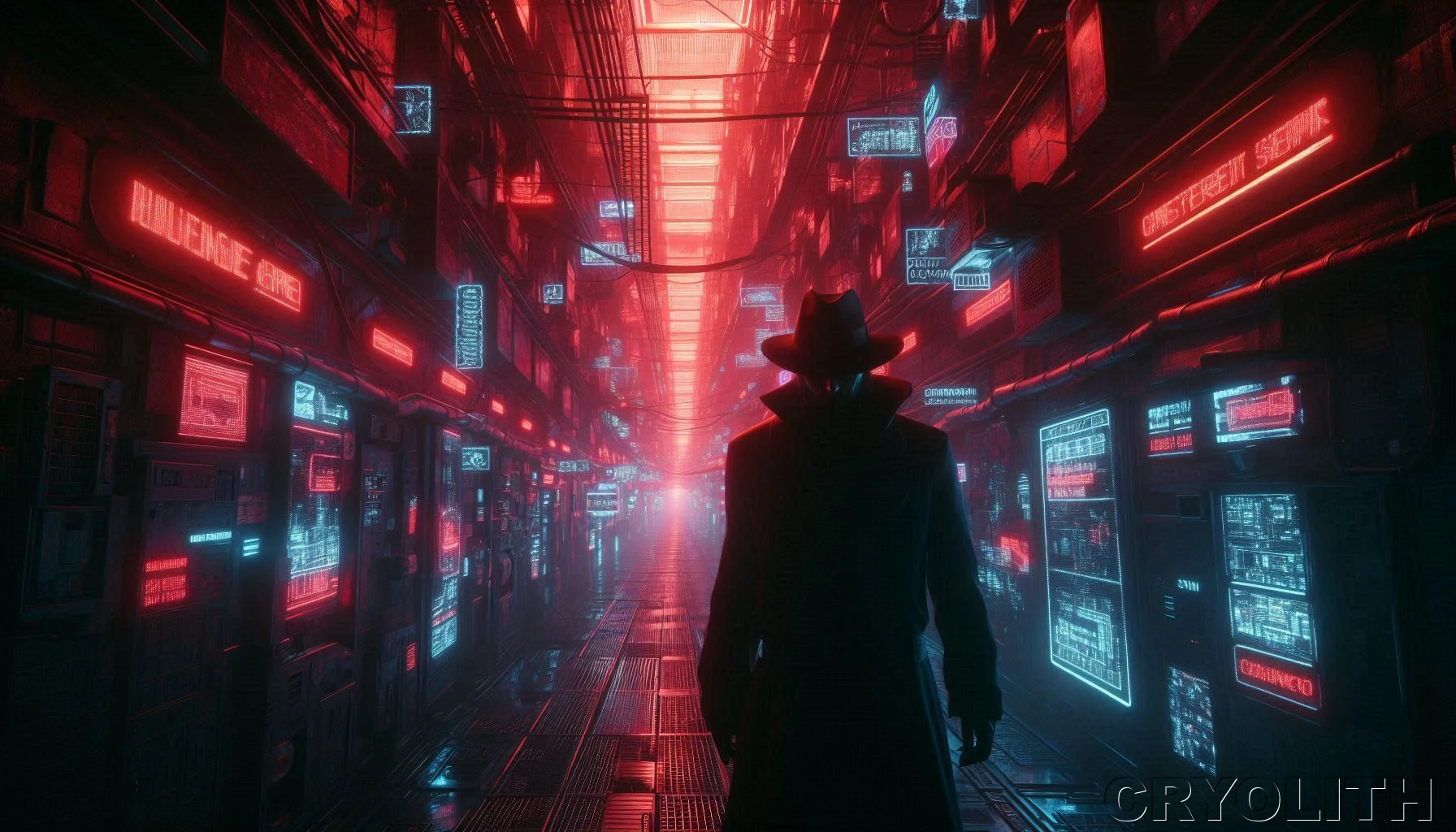 The Red Circuit - Neon Shadows artwork by Cryolith