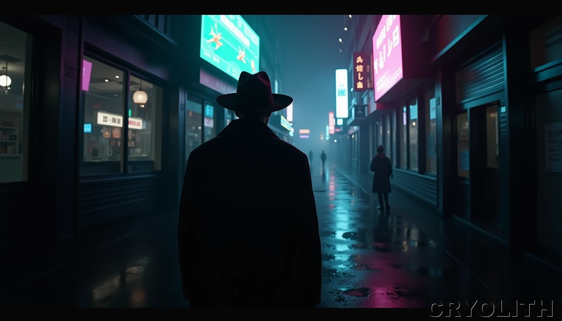 Whispers in the Neon Fog - Neon Shadows artwork by Cryolith
