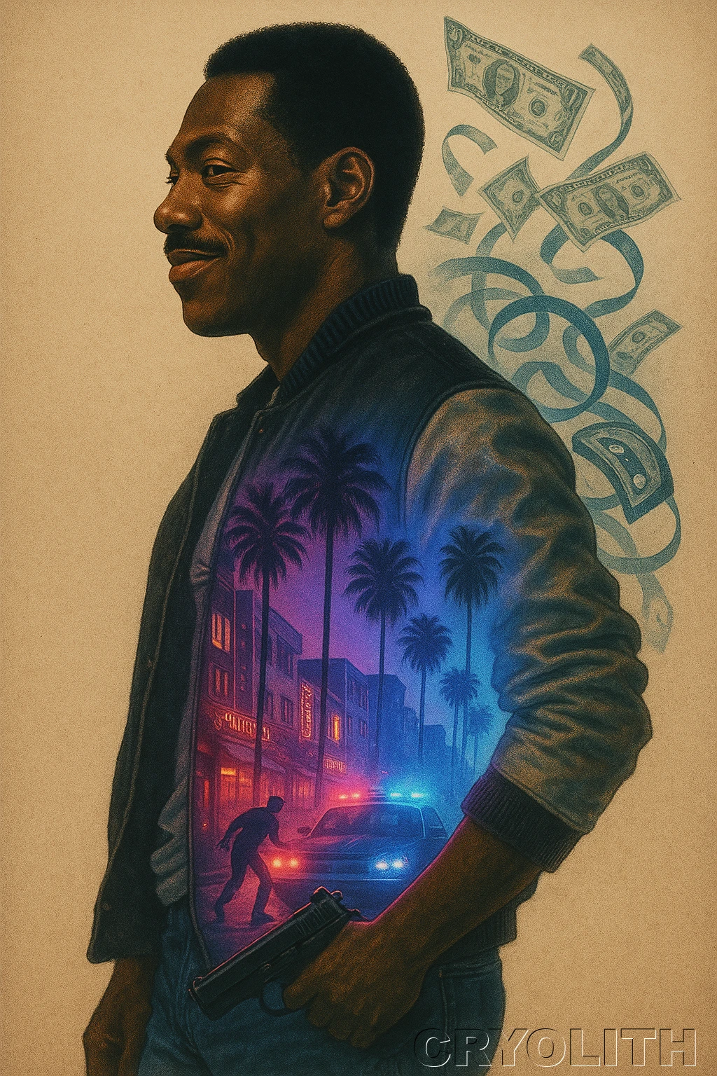Axel Foley: Beverly Hills Grit - Echoes of Pop Culture artwork by Cryolith
