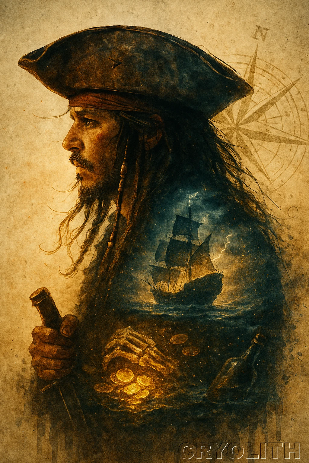 Captain Jack Sparrow: Pirate's Freedom - Echoes of Pop Culture artwork by Cryolith