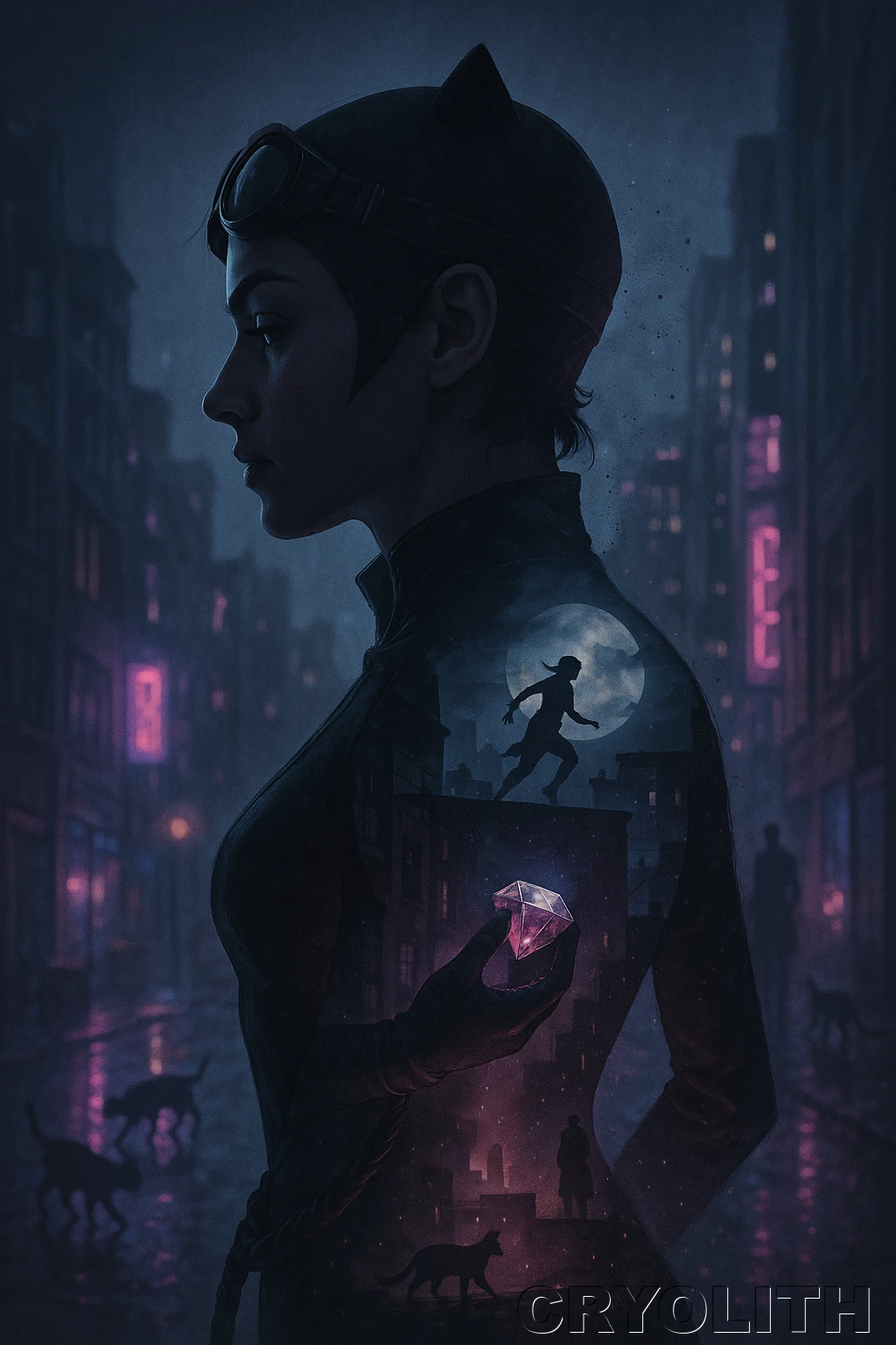 Catwoman: Velvet Thief's Allure - Echoes of Pop Culture artwork by Cryolith