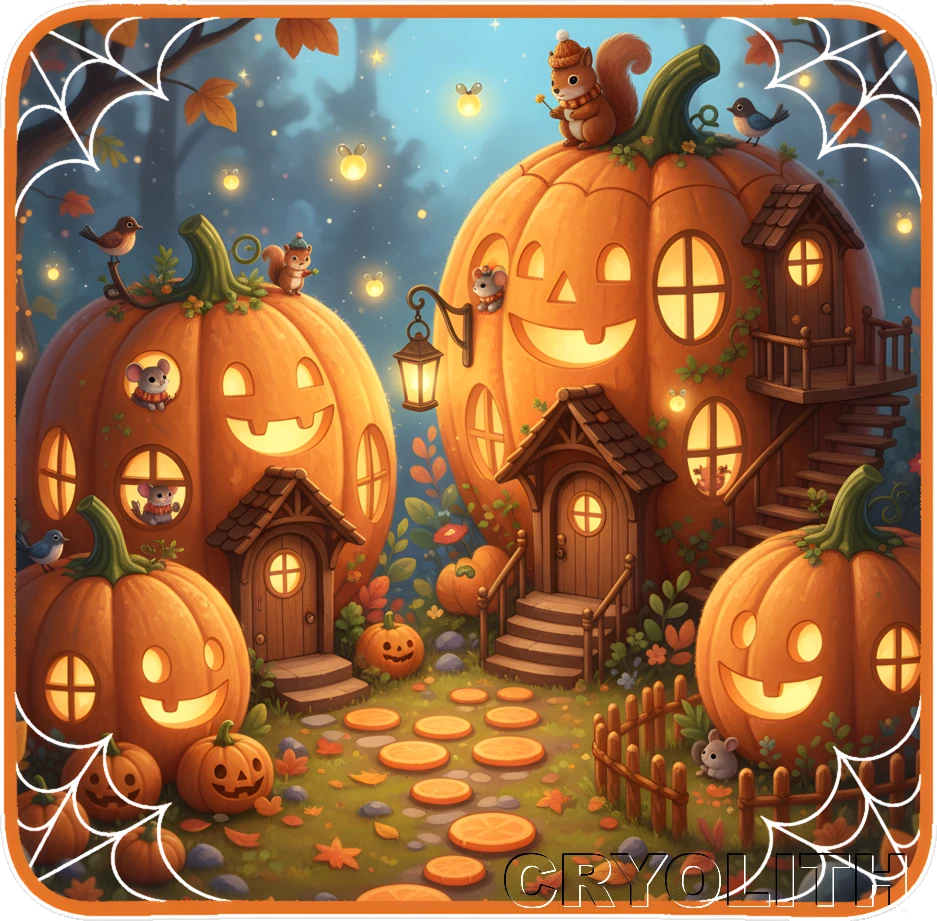 Pumpkin Village Glow - Whimsical Haunts artwork by Cryolith