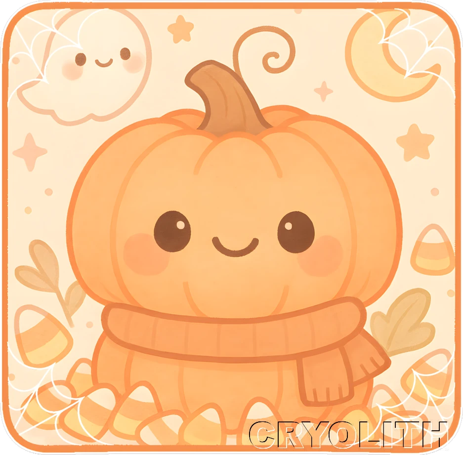 Pumpkin in a Scarf - Whimsical Haunts artwork by Cryolith