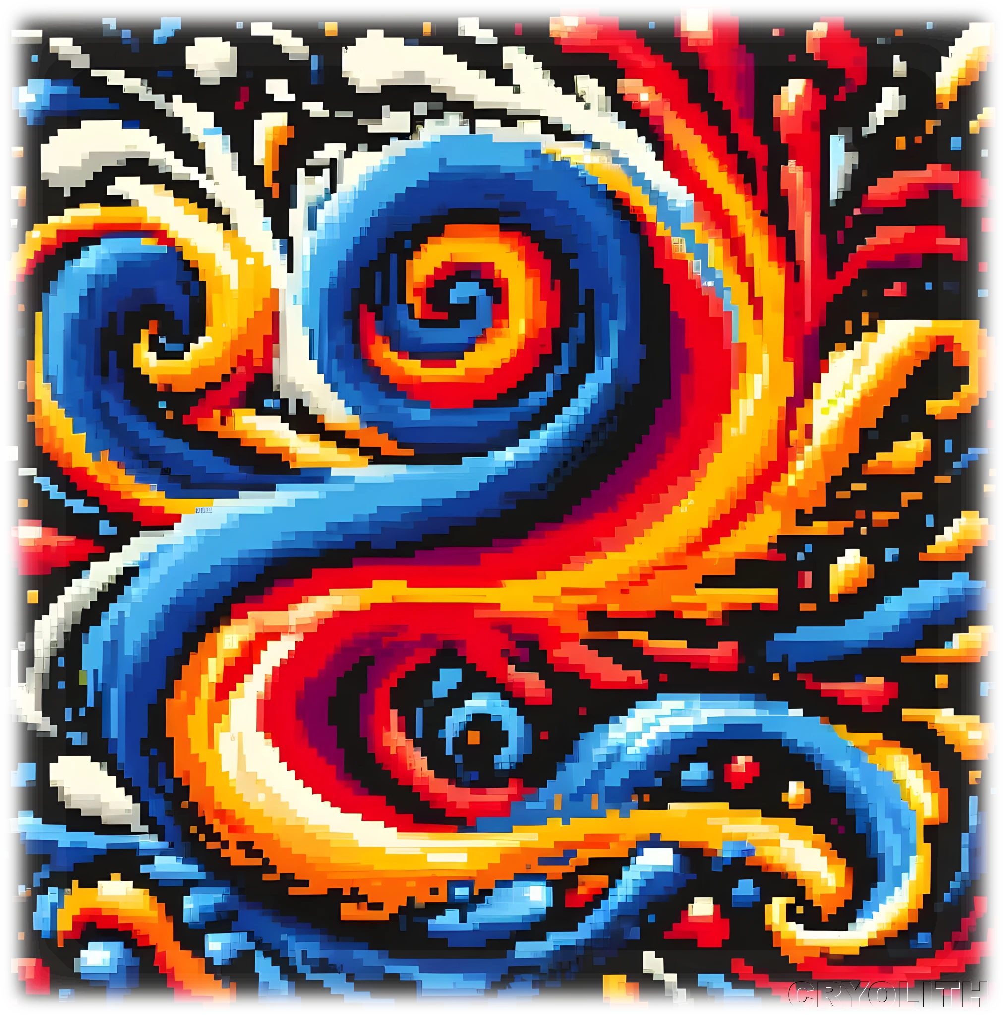 Pixel Cascade - Kaleidoscope of Form artwork by Cryolith