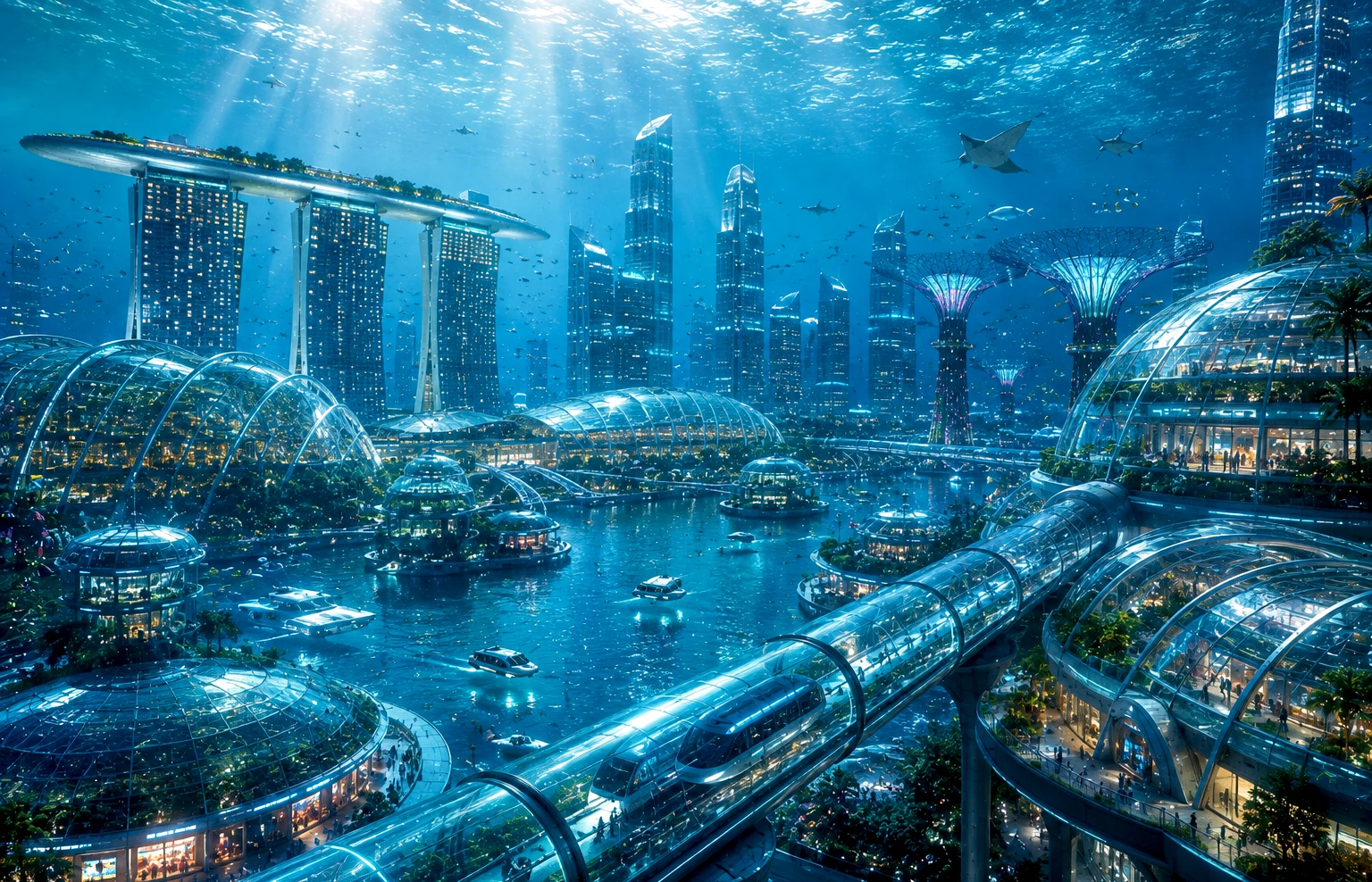 Singapore Beneath the Sea - Parallel Earths artwork by Cryolith