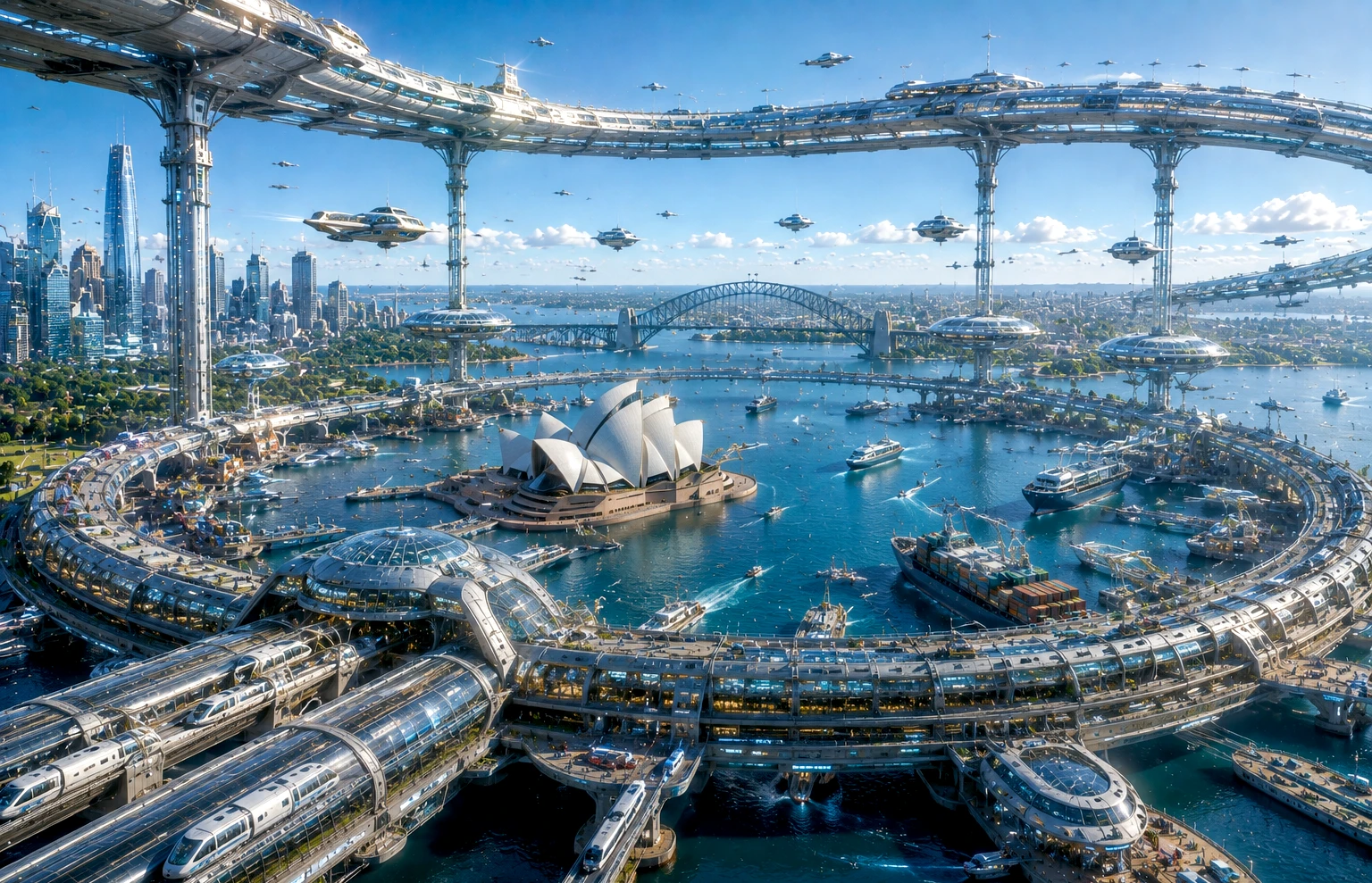 Sydney Orbital Port - Parallel Earths artwork by Cryolith