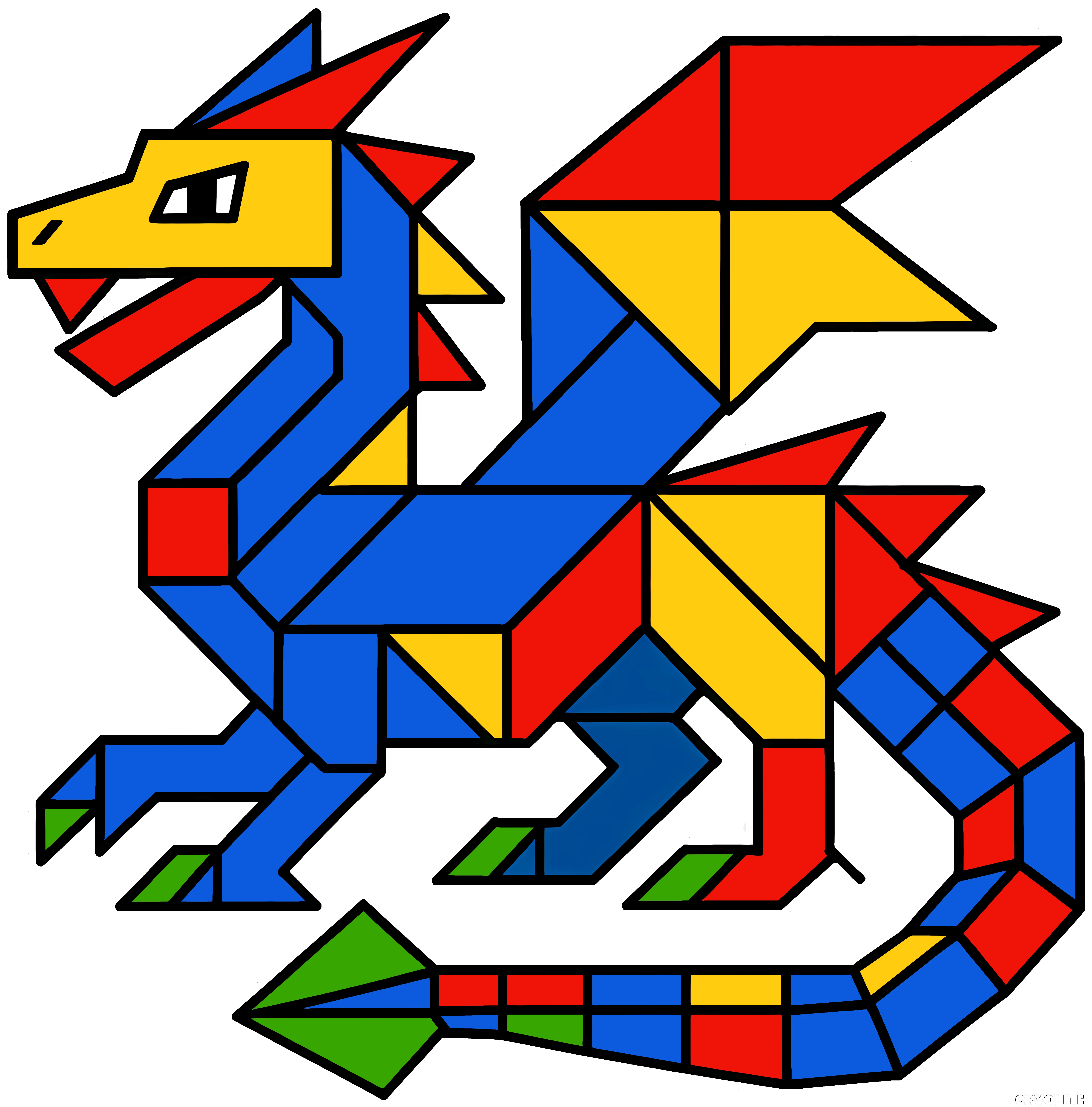 Crimson-Scaled Dragon - Prismatic Beasts artwork by Cryolith