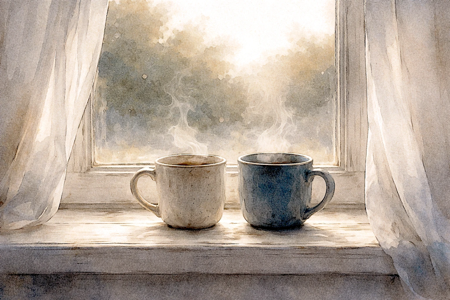 Two Mugs, One Morning - Quiet Devotion artwork by Cryolith