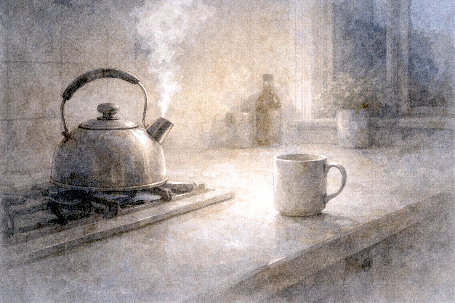 Waiting with the Kettle - Quiet Devotion artwork by Cryolith