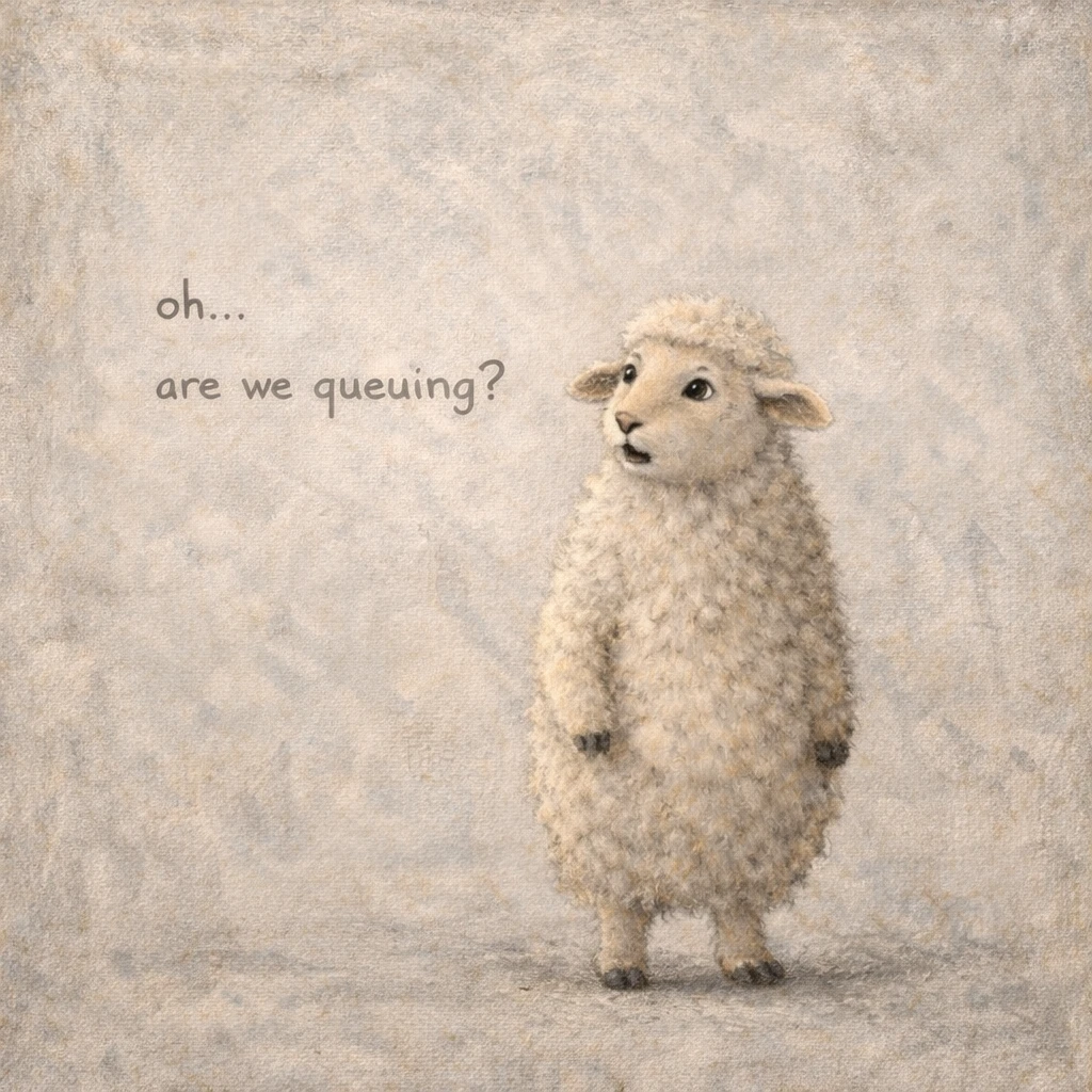 Are We Queuing? - Quiet Thoughts artwork by Cryolith