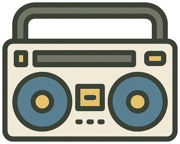 90s Boombox - Retro Tech Icons artwork by Cryolith