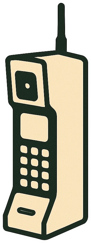 Brick Mobile Phone - Retro Tech Icons artwork by Cryolith
