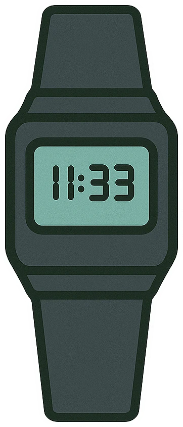 Early Digital Watch - Retro Tech Icons artwork by Cryolith