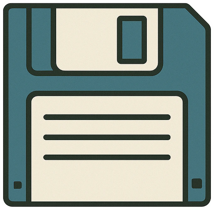 3.5″ Floppy Disk - Retro Tech Icons artwork by Cryolith