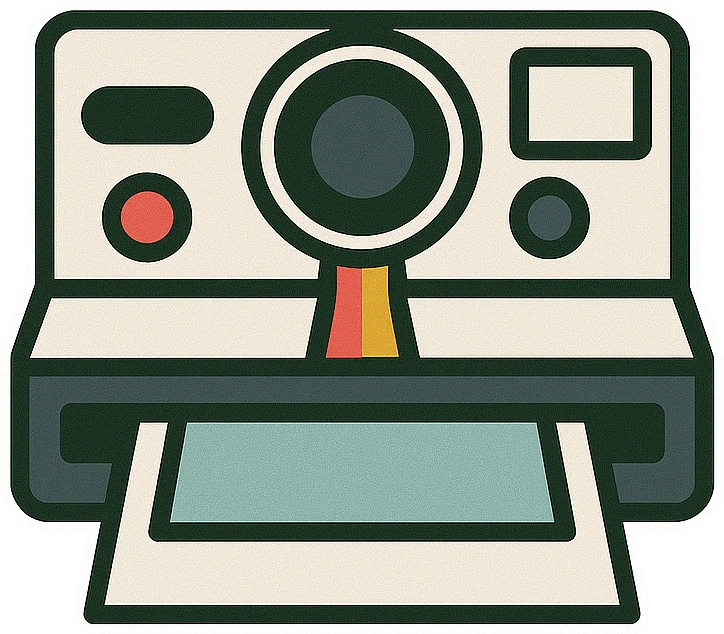 Polaroid Instant Camera - Retro Tech Icons artwork by Cryolith