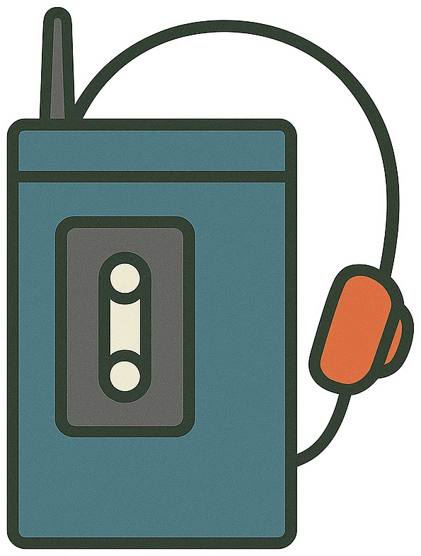 Portable Cassette Player - Retro Tech Icons artwork by Cryolith