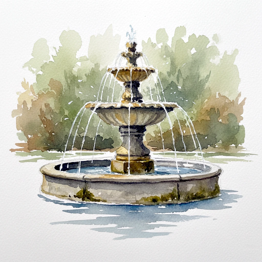 Fountain’s Whisper - Stillness and Motion artwork by Cryolith