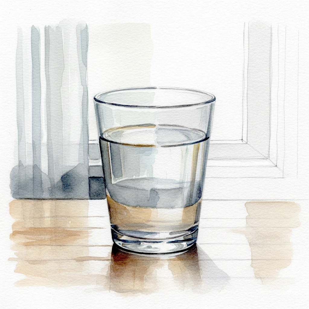 Glass of Water by the Window - Stillness and Motion artwork by Cryolith