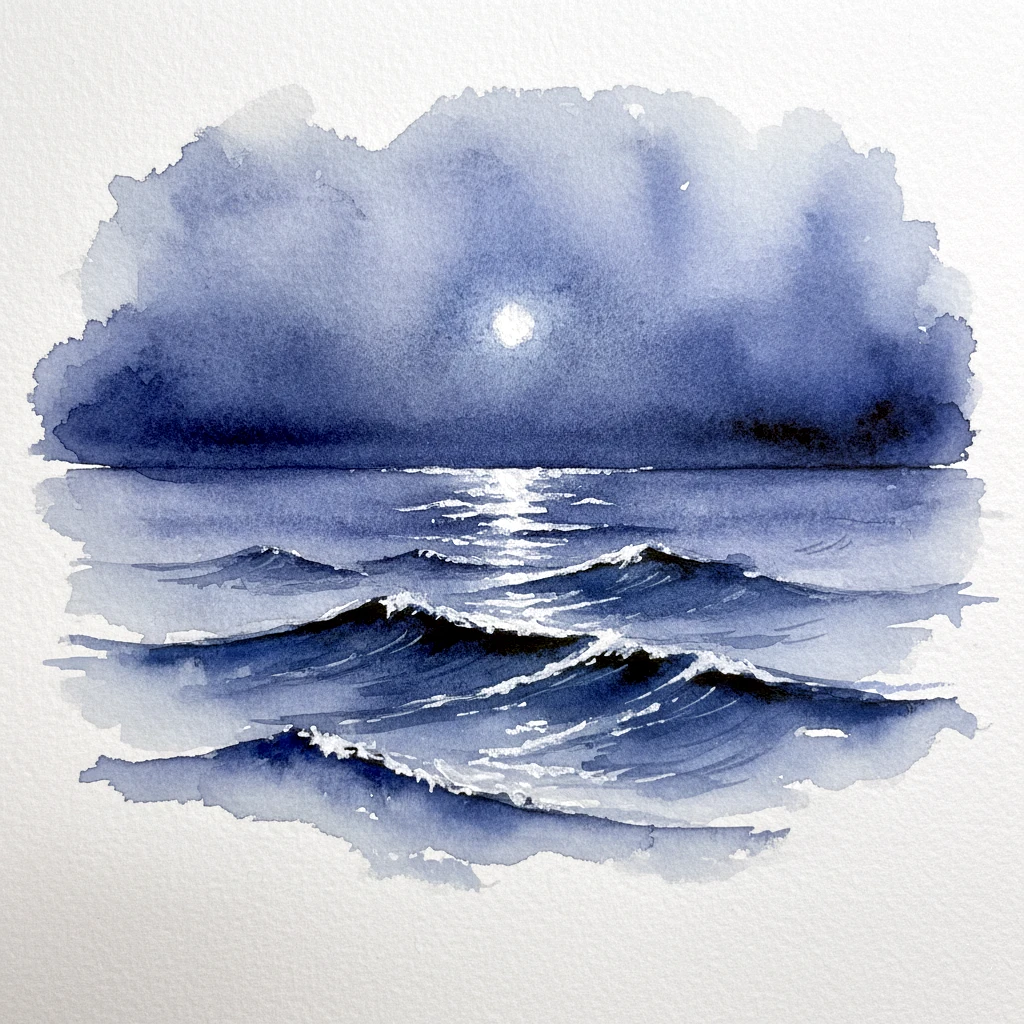 Moonlight on the Waves - Stillness and Motion artwork by Cryolith