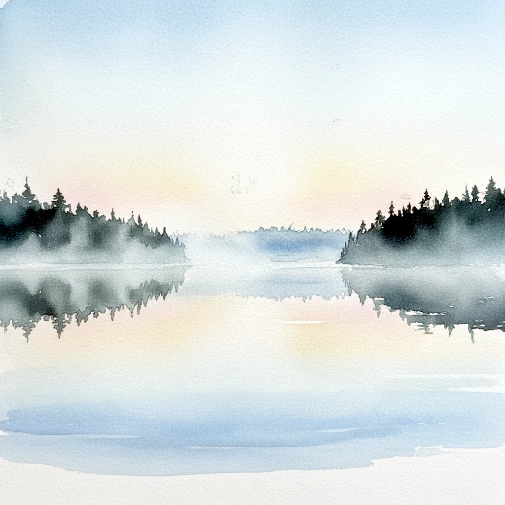 Reflections at Dawn - Stillness and Motion artwork by Cryolith