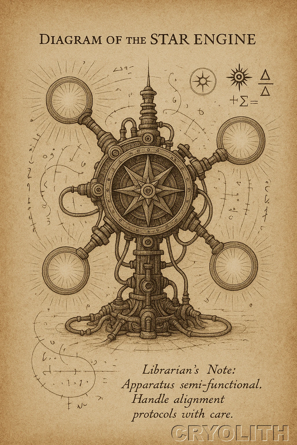 Diagram of the Star Engine - The Quiet Archive artwork by Cryolith