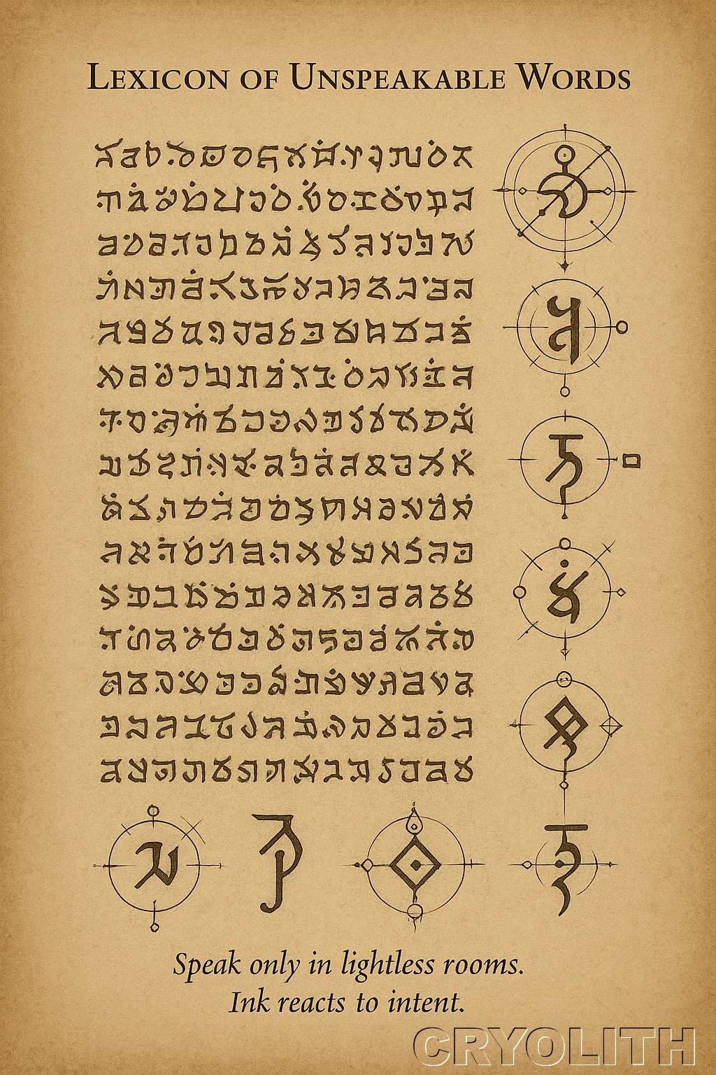 Lexicon of Unspeakable Words - The Quiet Archive artwork by Cryolith