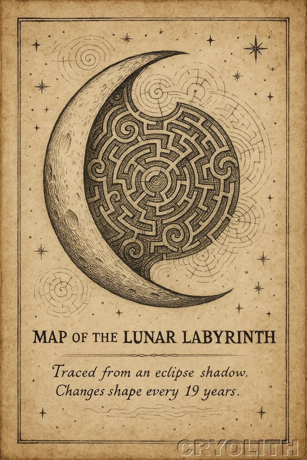 Map of the Lunar Labyrinth - The Quiet Archive artwork by Cryolith