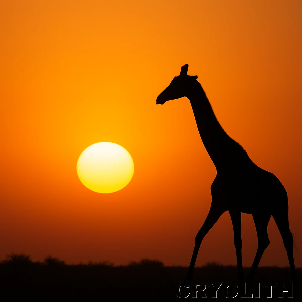 Giraffe at Dusk - Untamed Horizons artwork by Cryolith
