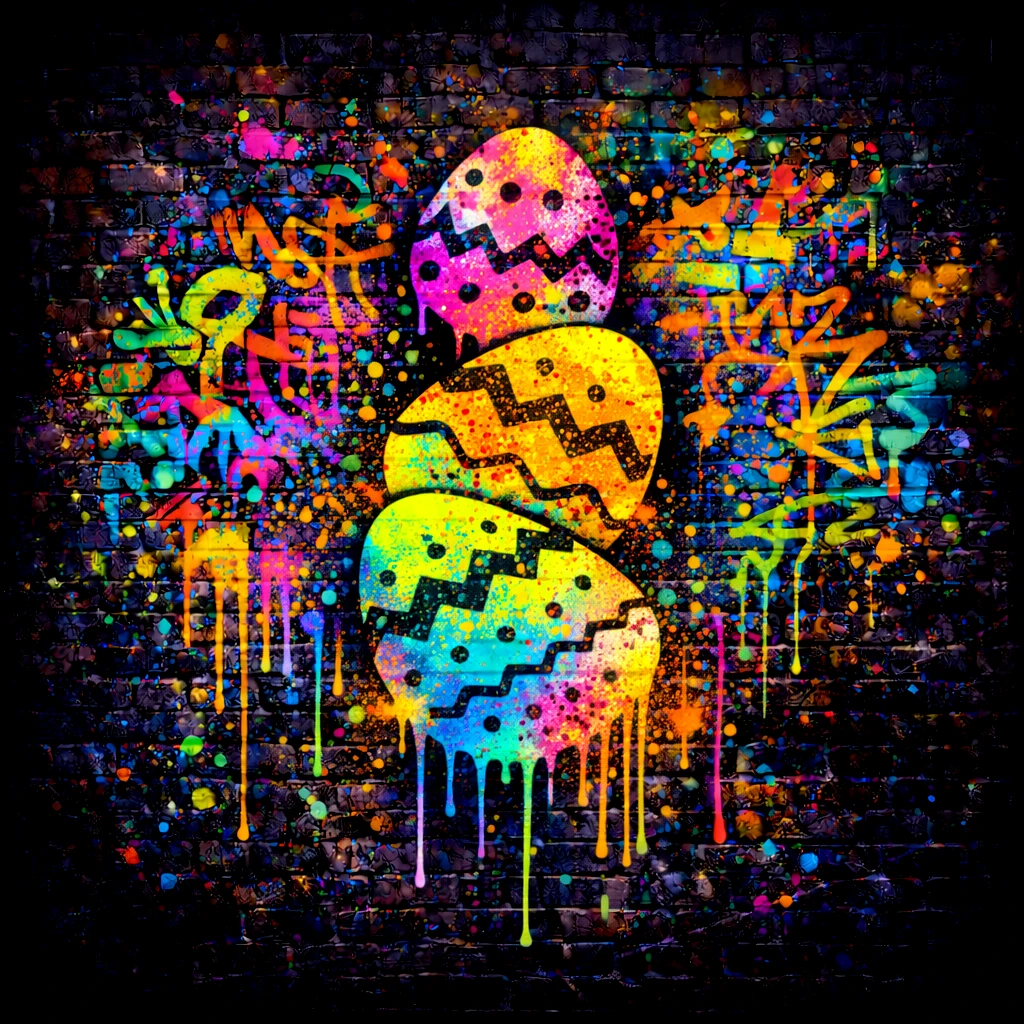 Egg Tower - Urban Easter artwork by Cryolith