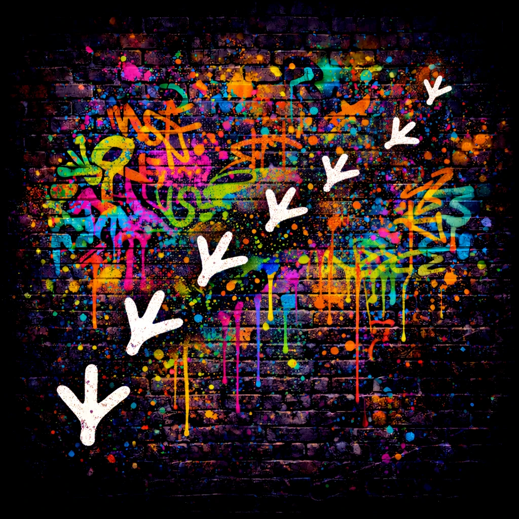 Neon Footsteps - Urban Easter artwork by Cryolith