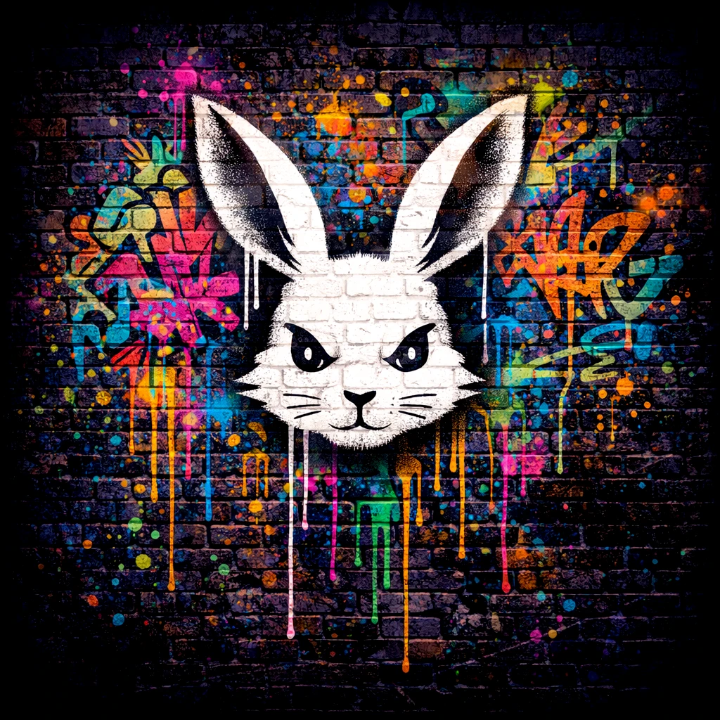 Rabbit Icon - Urban Easter artwork by Cryolith